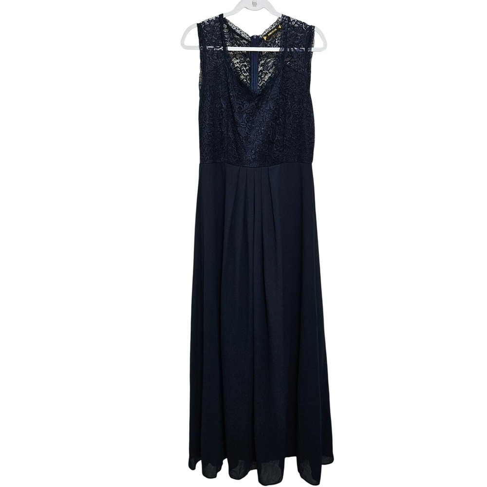 Miusol Womens Blue Lace Chiffon Maxi Dress Wedding Bridesmaid Formal MOTB XL